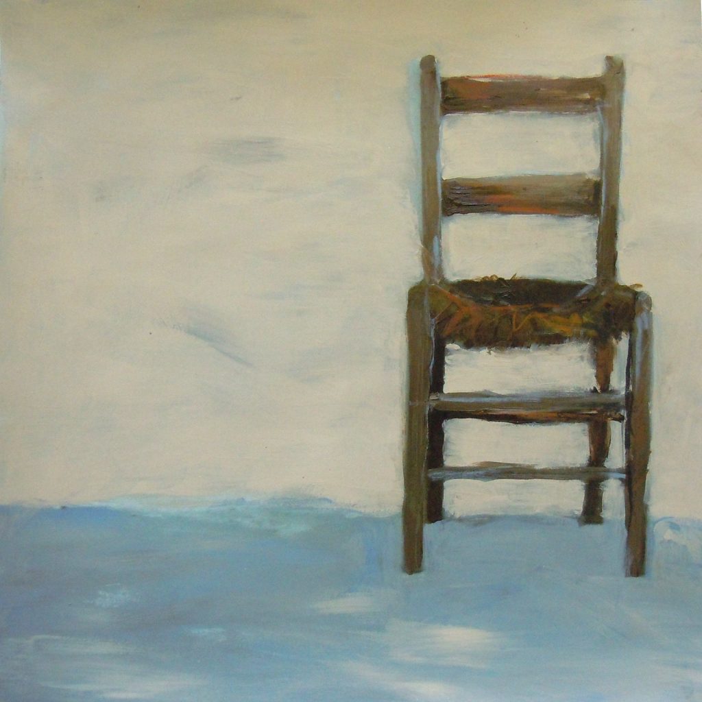 Stuhl, 30 x 30 cm, Mischtechnik auf Papier