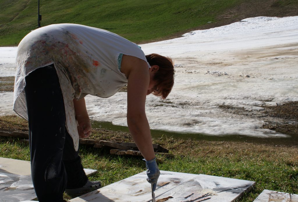 Symposion, Marika Wille-Jais bei der Arbeit, 2011