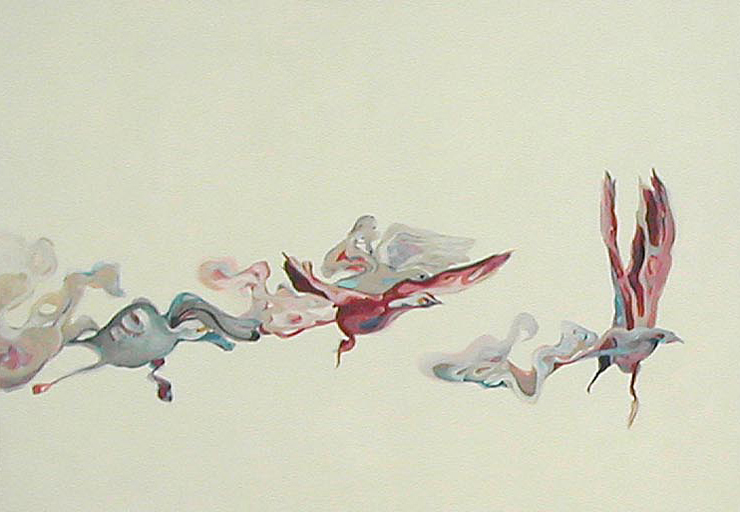 Freiheit in Schwerelosigkeit, 70 x 100 cm, Acryl auf Leinen, 2008