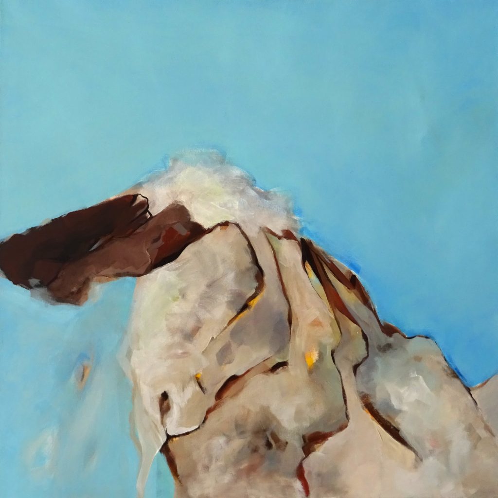 Hase und Berg, 70 x 70 cm, Acryl auf Leinen, 2006